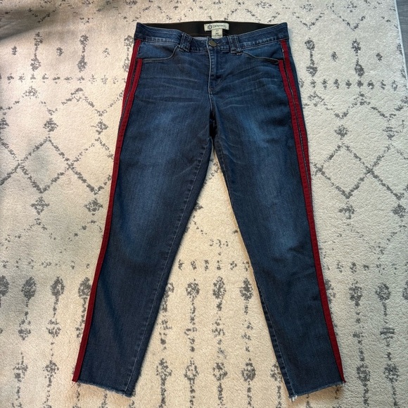 Democracy Denim - Democracy Dark Blue Skinny Jeans with Red Stripes